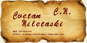 Cvetan Miletaški vizit kartica